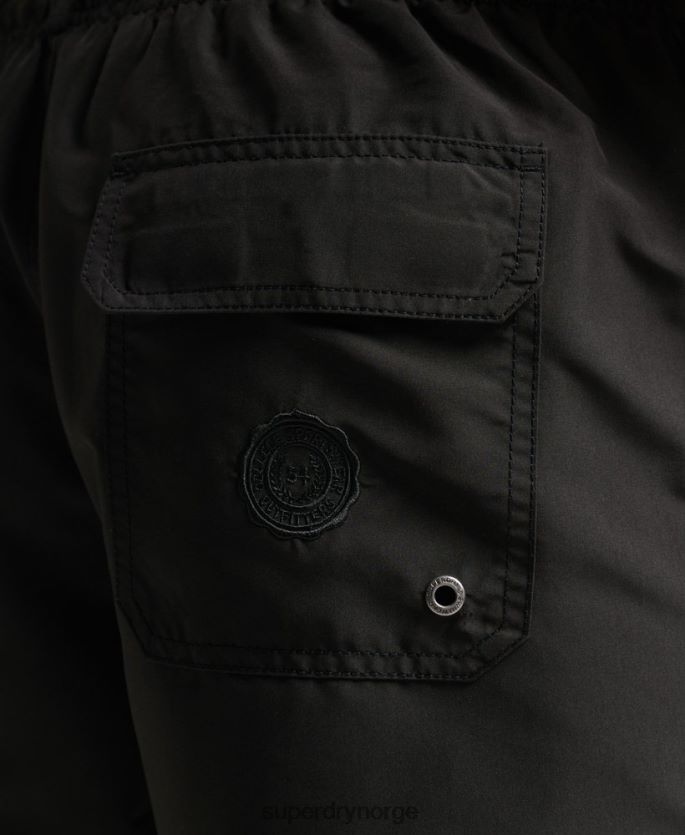 Superdry mørk grå klær 86P46D397 polo resirkulerte badeshorts menn