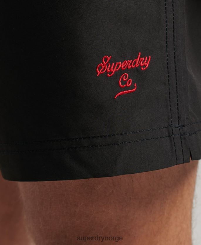 Superdry mørk grå klær 86P46D397 polo resirkulerte badeshorts menn