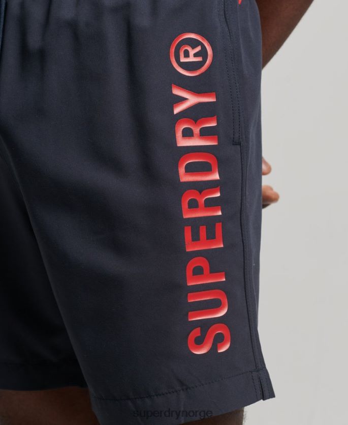 Superdry marinen klær 86P46D392 core sport 17 tommers resirkulerte badeshorts menn