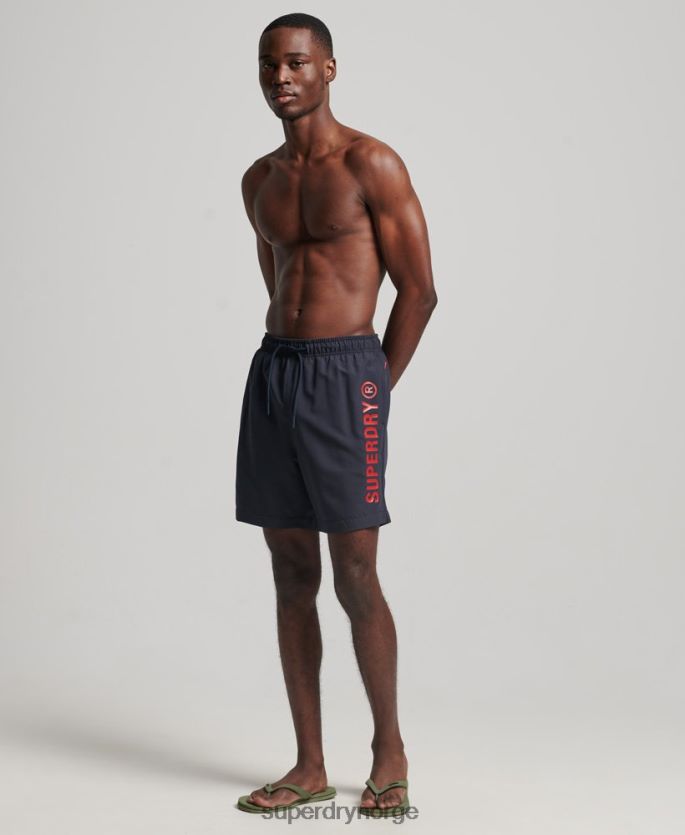 Superdry marinen klær 86P46D392 core sport 17 tommers resirkulerte badeshorts menn