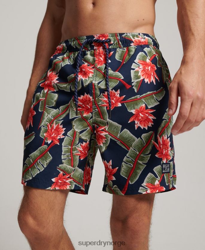 Superdry marinen klær 86P46D404 Hawaiian resirkulert badeshorts menn