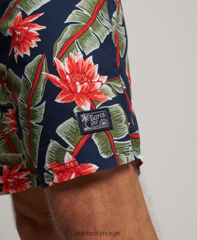 Superdry marinen klær 86P46D404 Hawaiian resirkulert badeshorts menn