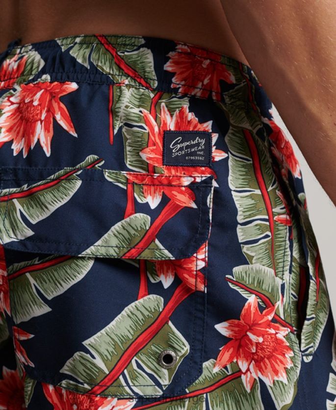 Superdry marinen klær 86P46D404 Hawaiian resirkulert badeshorts menn