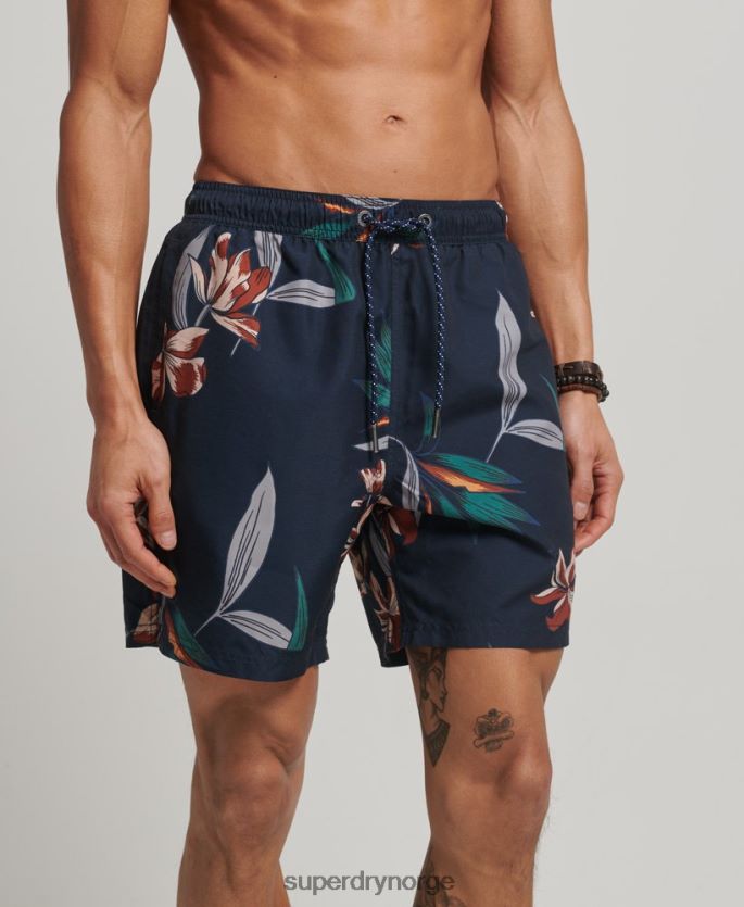 Superdry marinen klær 86P46D40 Hawaiian resirkulert badeshorts menn