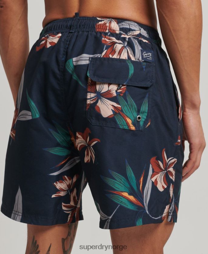 Superdry marinen klær 86P46D40 Hawaiian resirkulert badeshorts menn