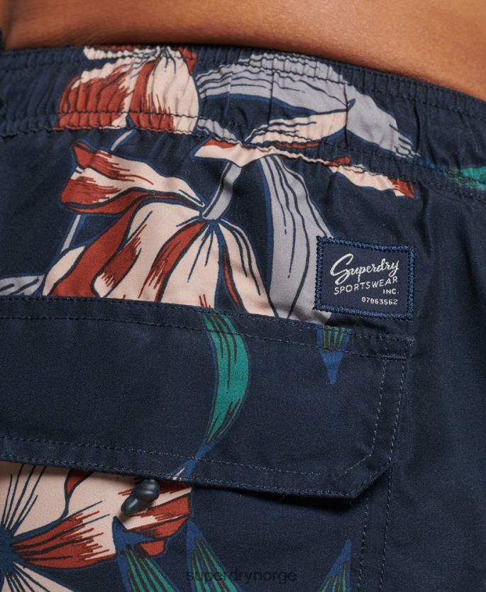 Superdry marinen klær 86P46D40 Hawaiian resirkulert badeshorts menn