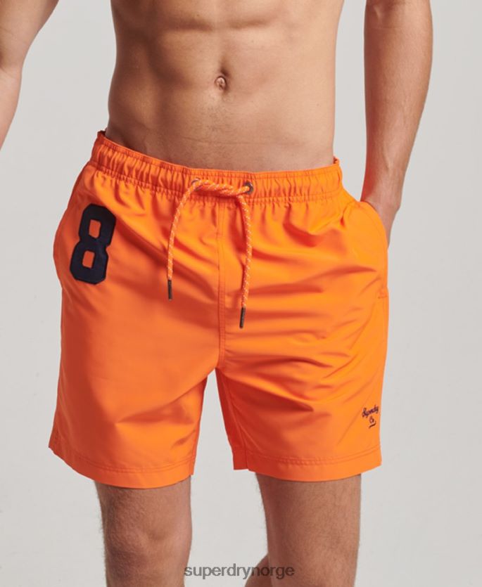Superdry oransje klær 86P46D391 polo resirkulerte badeshorts menn