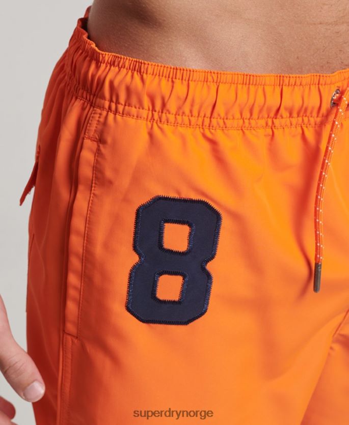 Superdry oransje klær 86P46D391 polo resirkulerte badeshorts menn