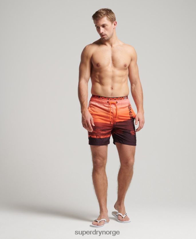 Superdry oransje klær 86P46D438 statlige volley badeshorts menn