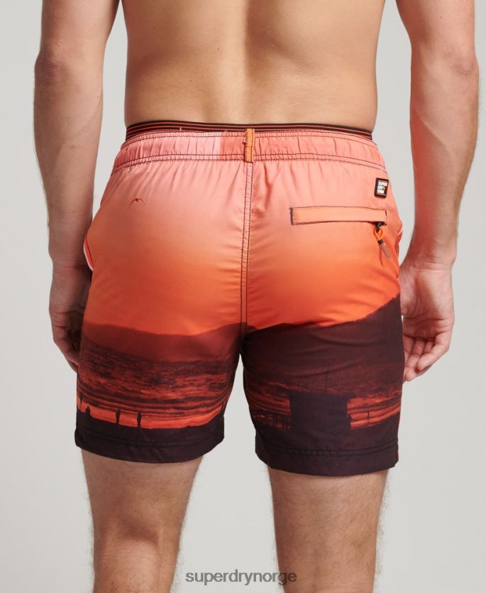 Superdry oransje klær 86P46D438 statlige volley badeshorts menn
