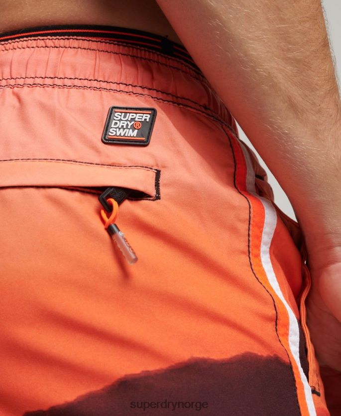 Superdry oransje klær 86P46D438 statlige volley badeshorts menn