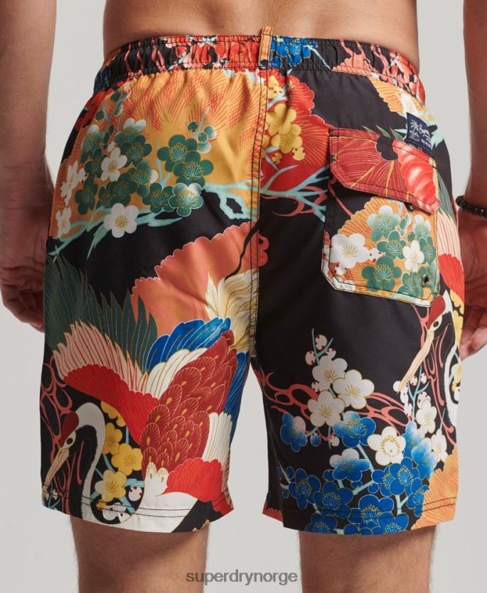 Superdry rød klær 86P46D393 Hawaiian resirkulert badeshorts menn