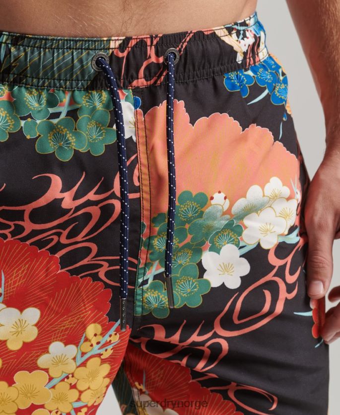 Superdry rød klær 86P46D393 Hawaiian resirkulert badeshorts menn