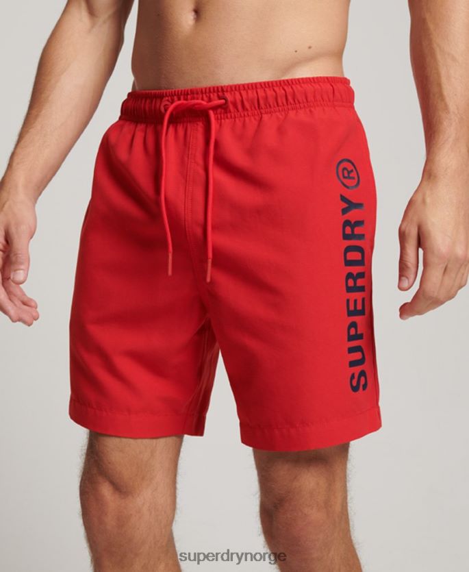 Superdry rød klær 86P46D396 core sport 17 tommers resirkulerte badeshorts menn