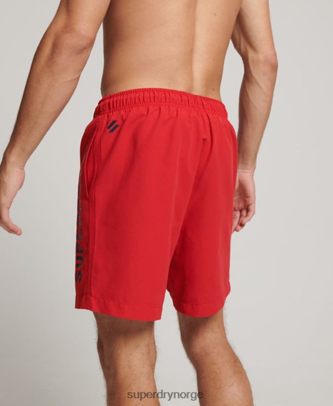 Superdry rød klær 86P46D396 core sport 17 tommers resirkulerte badeshorts menn