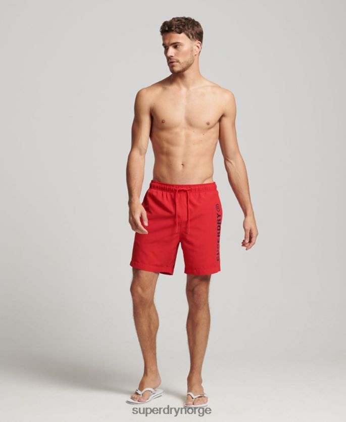 Superdry rød klær 86P46D396 core sport 17 tommers resirkulerte badeshorts menn