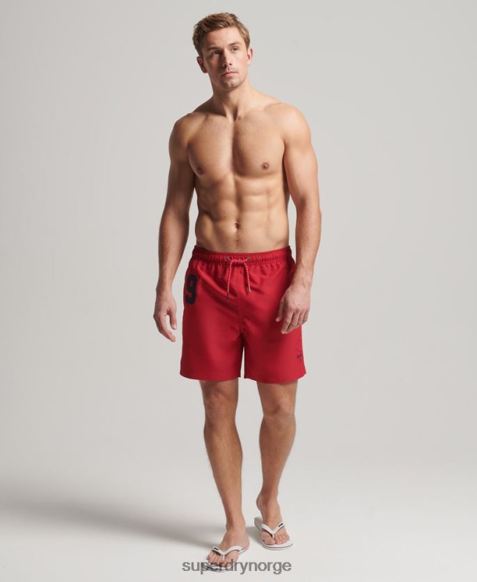 Superdry rød klær 86P46D402 polo resirkulerte badeshorts menn