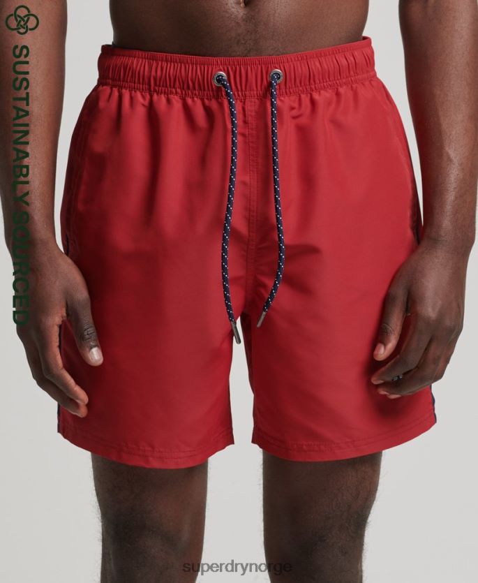 Superdry rød klær 86P46D413 vintage varsity resirkulerte badeshorts menn