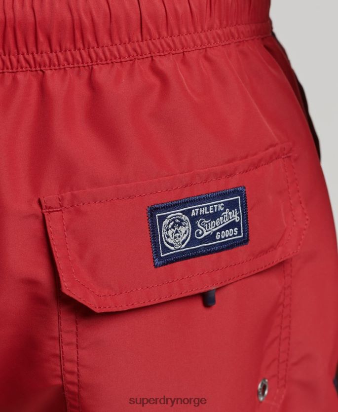 Superdry rød klær 86P46D413 vintage varsity resirkulerte badeshorts menn