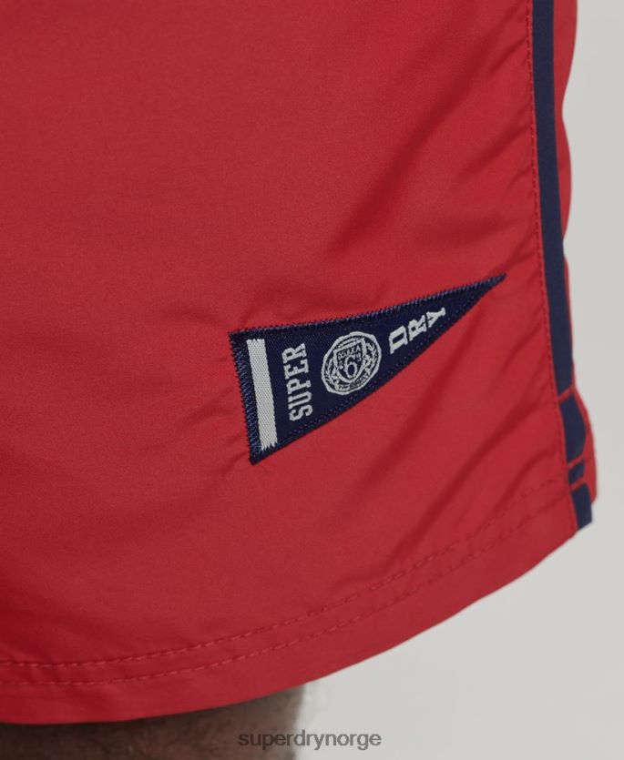 Superdry rød klær 86P46D413 vintage varsity resirkulerte badeshorts menn