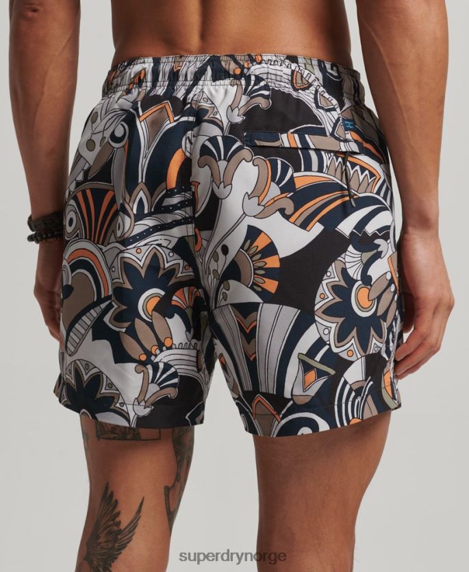 Superdry svart klær 86P46D386 resirkulerte badeshorts menn