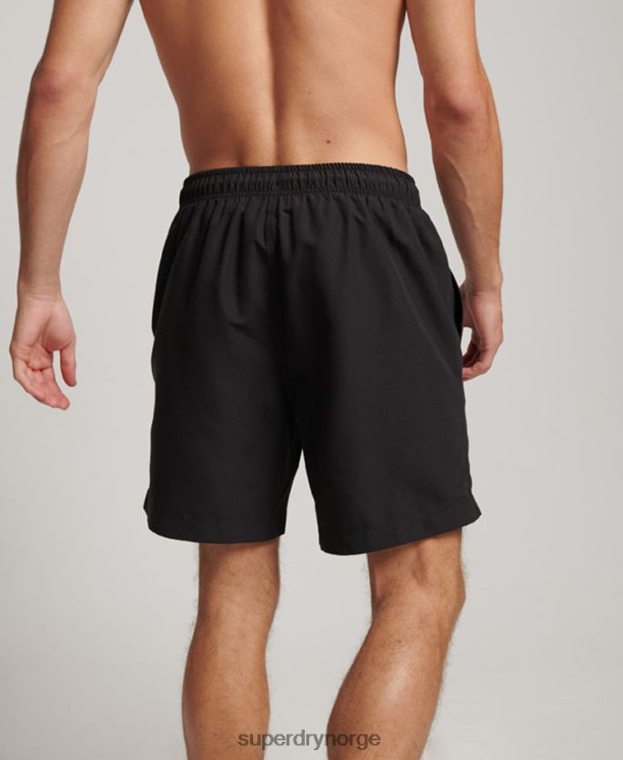 Superdry svart klær 86P46D399 core sport 17 tommers resirkulerte badeshorts menn