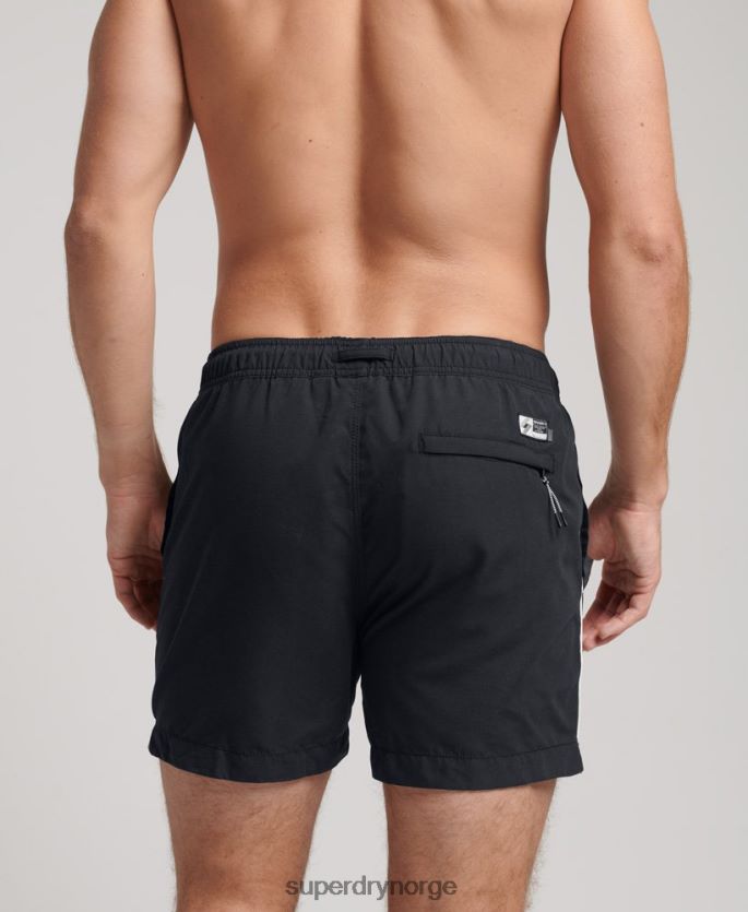 Superdry svart klær 86P46D420 tri-serien badeshorts menn