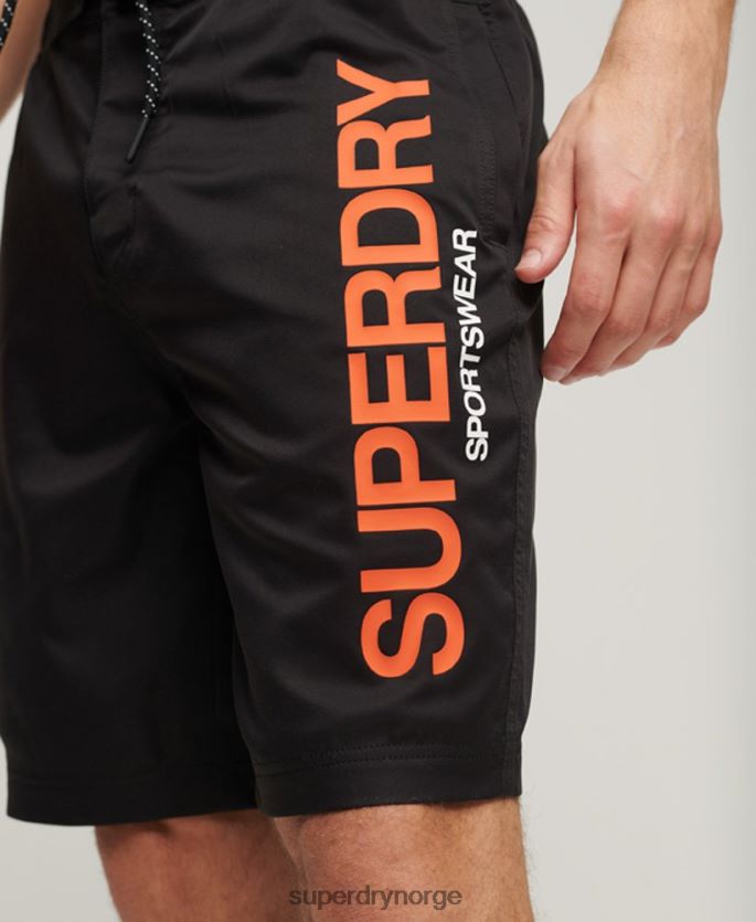 Superdry svart klær 86P46D57 sportsklær resirkulerte brettshorts menn