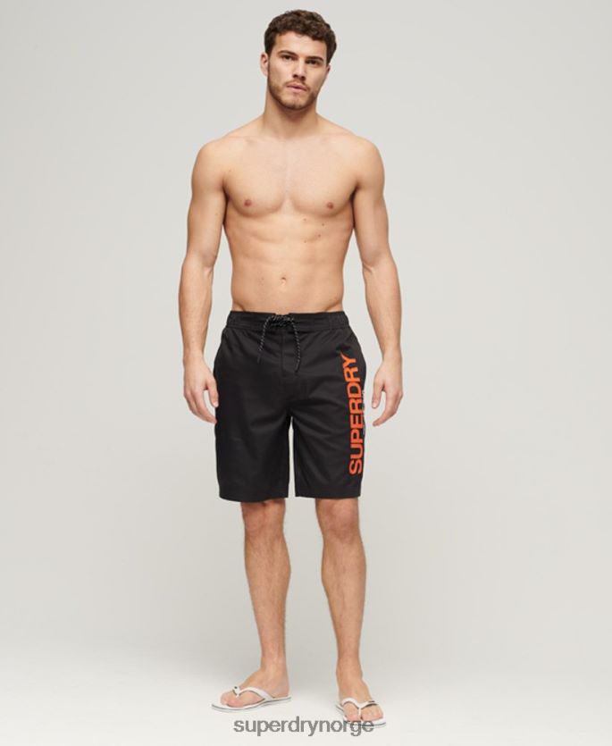 Superdry svart klær 86P46D57 sportsklær resirkulerte brettshorts menn