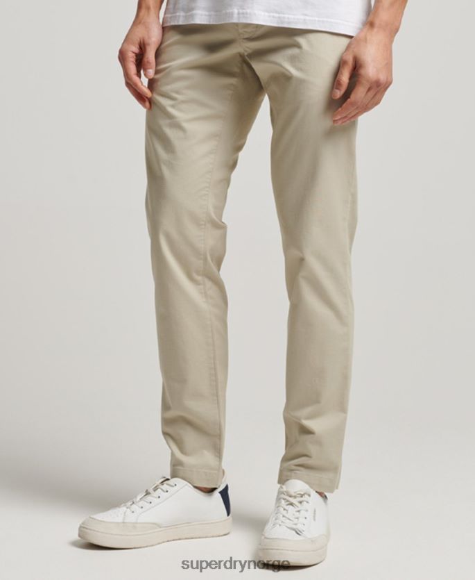 Superdry beige klær 86P46D69 slanke, koniske chinos i stretch menn