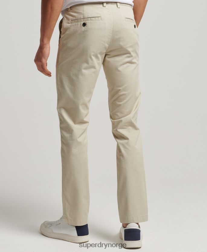 Superdry beige klær 86P46D69 slanke, koniske chinos i stretch menn