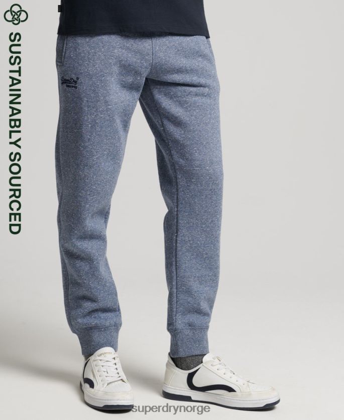 Superdry blå klær 86P46D6380 vintage logobroderte joggebukser i økologisk bomull menn
