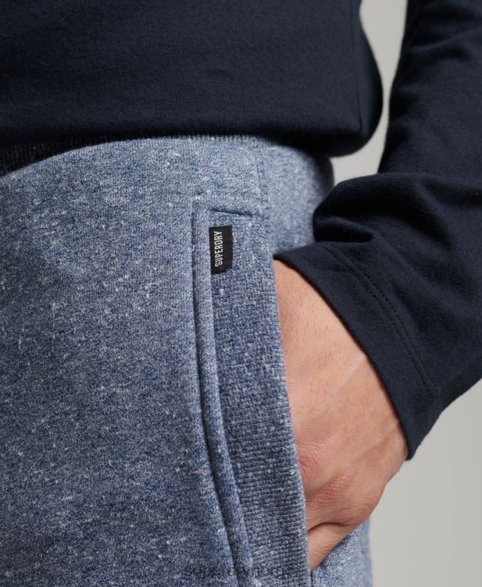 Superdry blå klær 86P46D6380 vintage logobroderte joggebukser i økologisk bomull menn