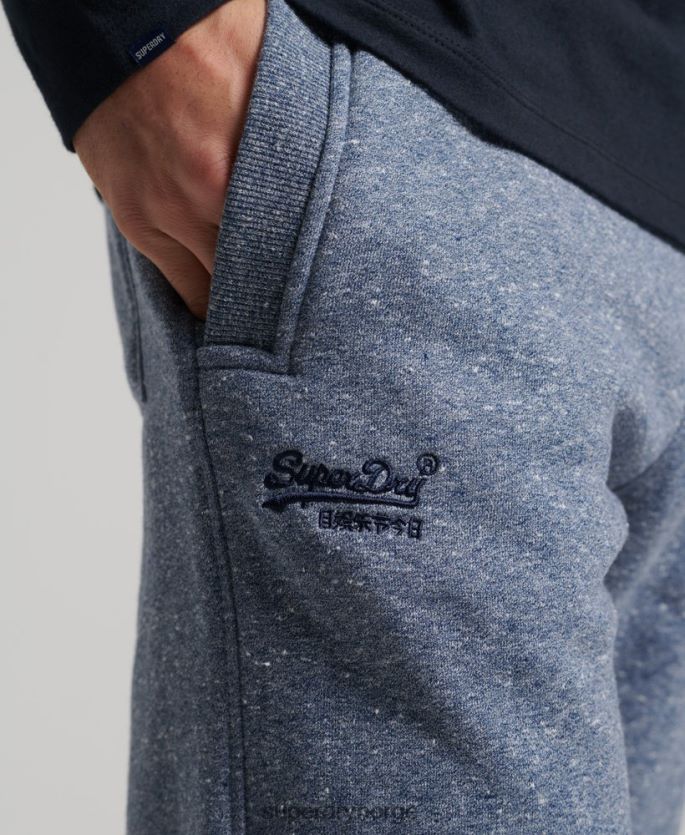 Superdry blå klær 86P46D6380 vintage logobroderte joggebukser i økologisk bomull menn