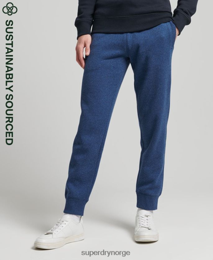 Superdry blå klær 86P46D6383 vintage logobroderte joggebukser i økologisk bomull menn