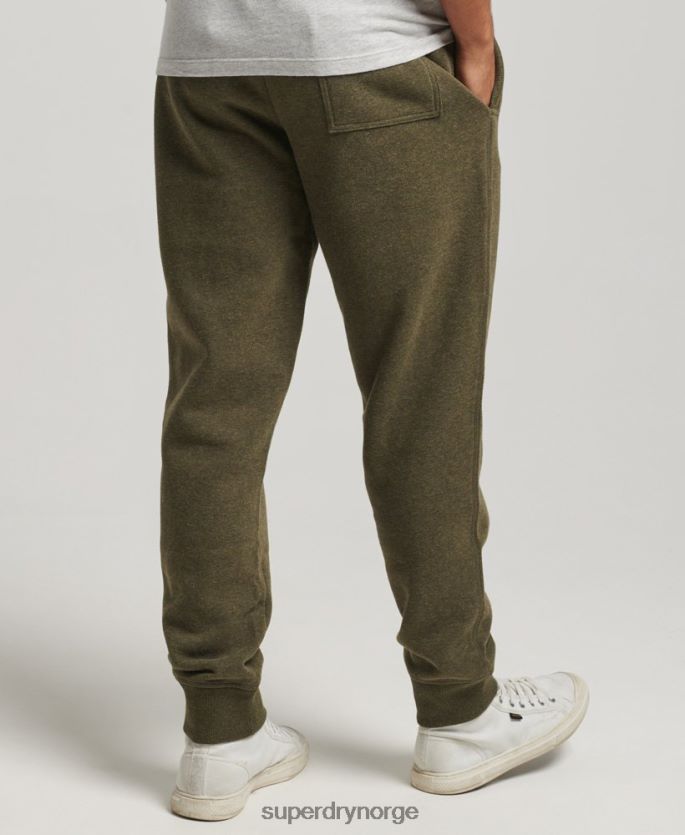 Superdry kaki klær 86P46D6372 vintage logobroderte joggebukser i økologisk bomull menn