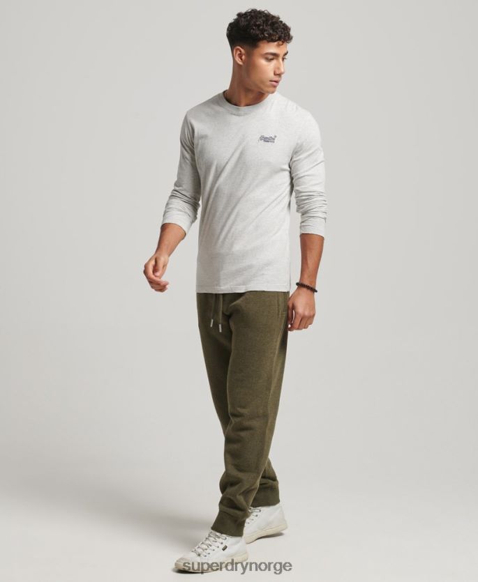 Superdry kaki klær 86P46D6372 vintage logobroderte joggebukser i økologisk bomull menn
