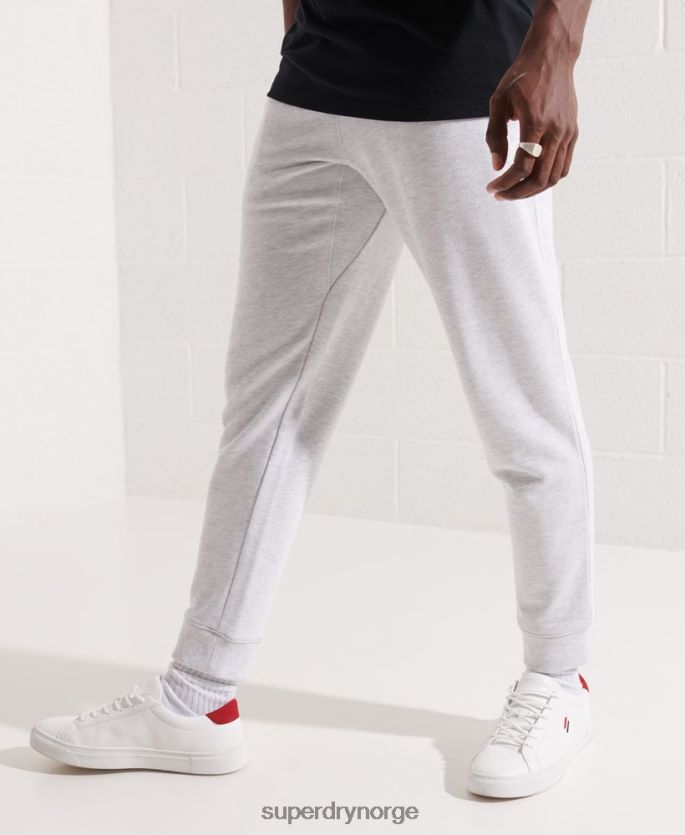 Superdry lysegrå klær 86P46D6407 essensielle joggebukser i økologisk bomull menn