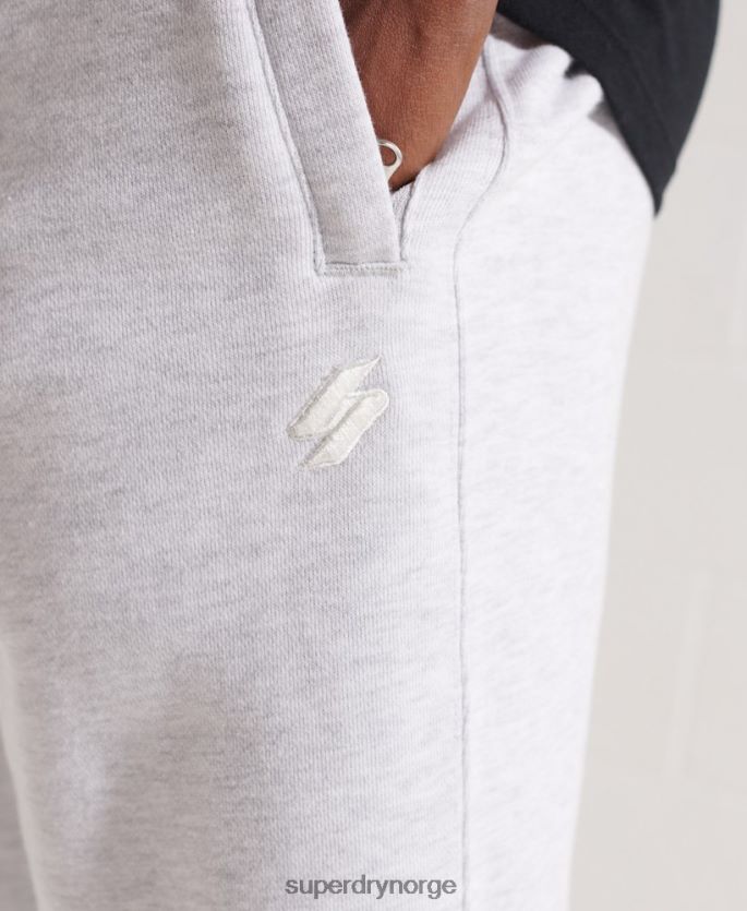 Superdry lysegrå klær 86P46D6407 essensielle joggebukser i økologisk bomull menn