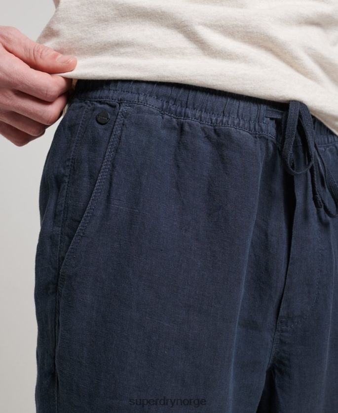 Superdry marinen klær 86P46D100 joggere i overfarget lin menn