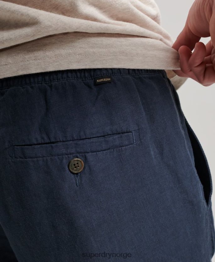 Superdry marinen klær 86P46D100 joggere i overfarget lin menn