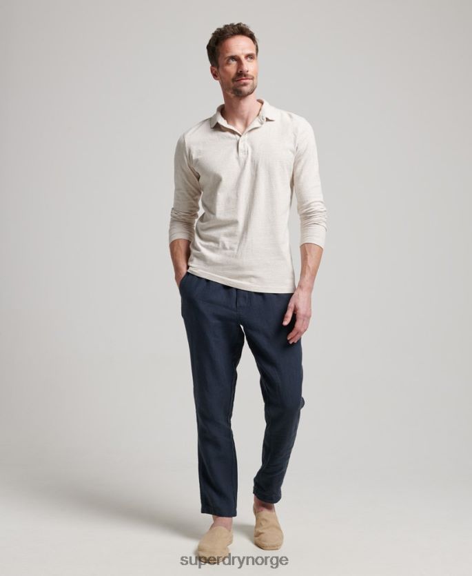 Superdry marinen klær 86P46D100 joggere i overfarget lin menn