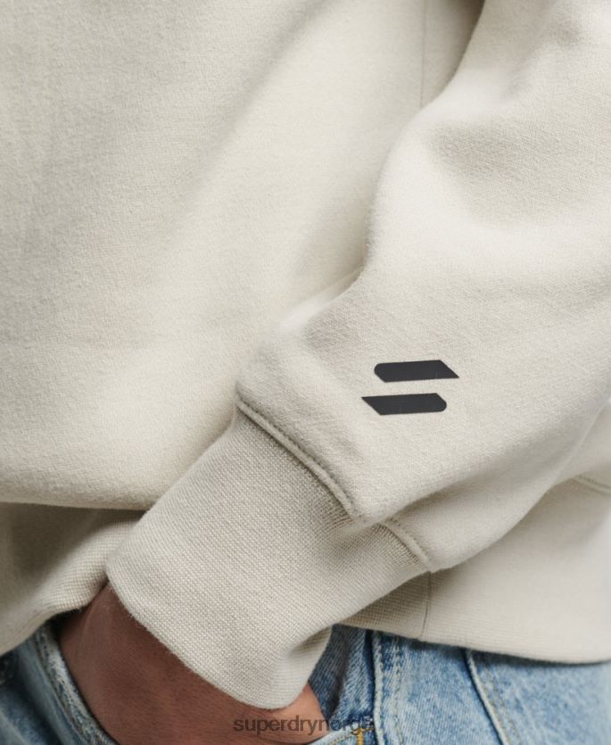 Superdry beige klær 86P46D726 sportsklær genser med halv glidelås menn