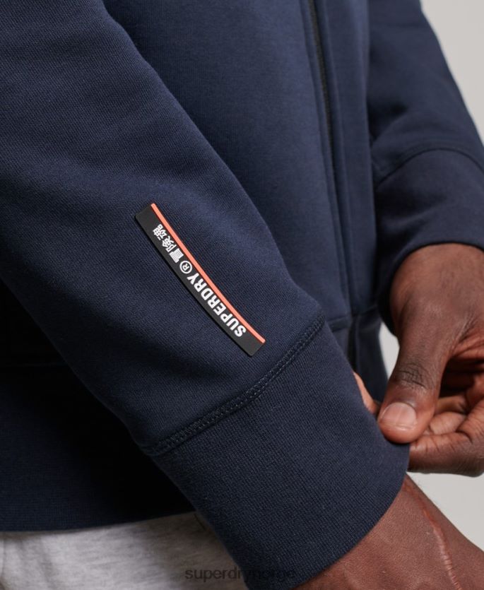 Superdry blå klær 86P46D461 kode tech hettegenser med glidelås menn