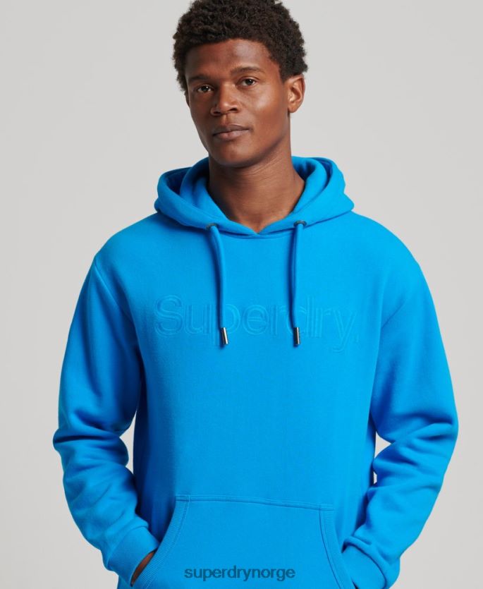 Superdry blå klær 86P46D5100 hettegenser med brodert tonal kjernelogo menn