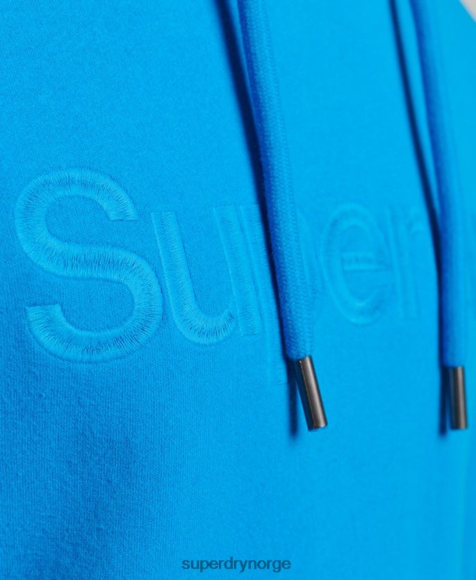 Superdry blå klær 86P46D5100 hettegenser med brodert tonal kjernelogo menn