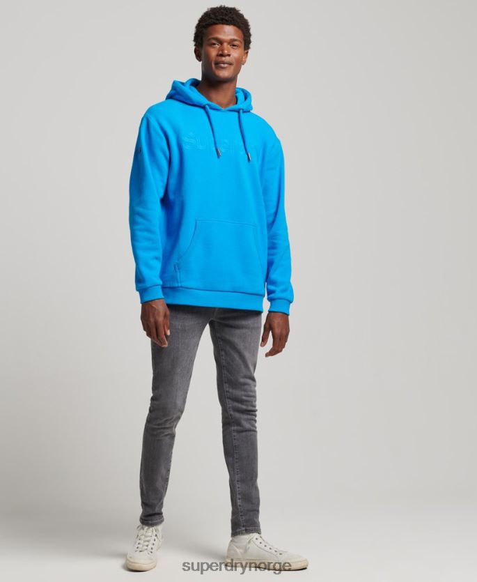 Superdry blå klær 86P46D5100 hettegenser med brodert tonal kjernelogo menn