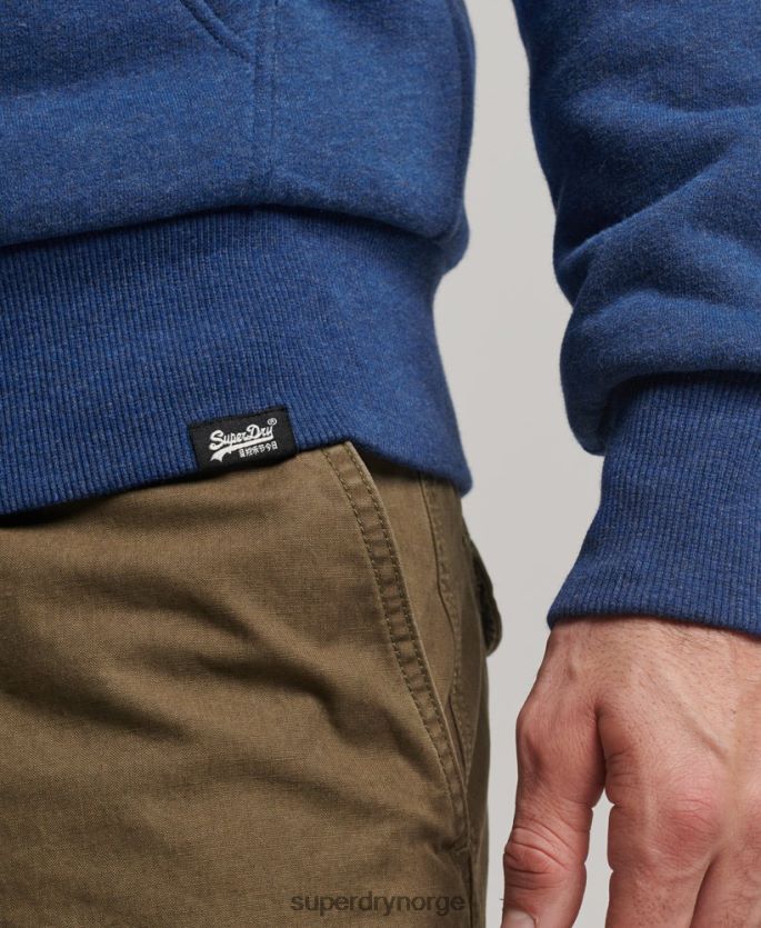 Superdry blå klær 86P46D5110 essensiell borg-fôret hettegenser med glidelås menn