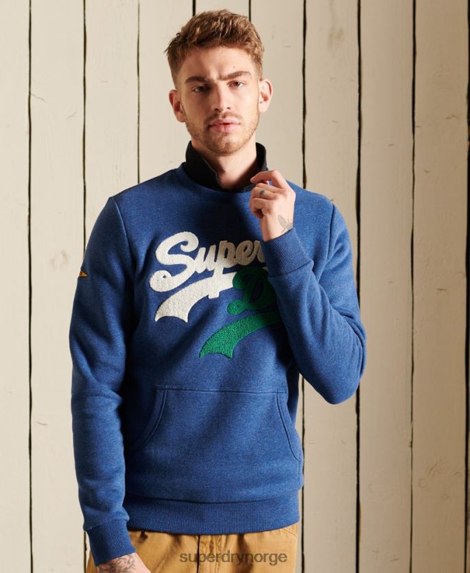 Superdry blå klær 86P46D5181 vintage logo source crew sweatshirt menn