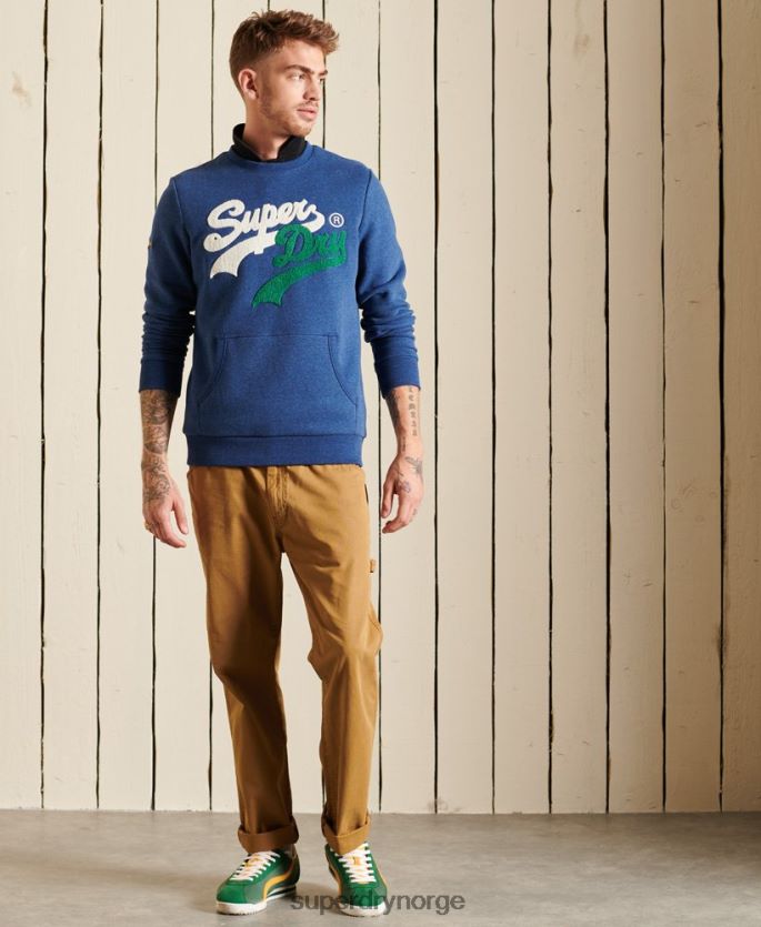 Superdry blå klær 86P46D5181 vintage logo source crew sweatshirt menn